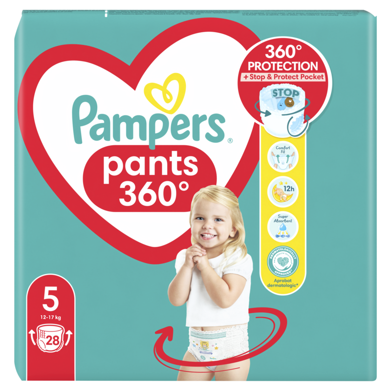 PAMPERS - Pants 360° No5 (12-17kg) - 28τεμ.